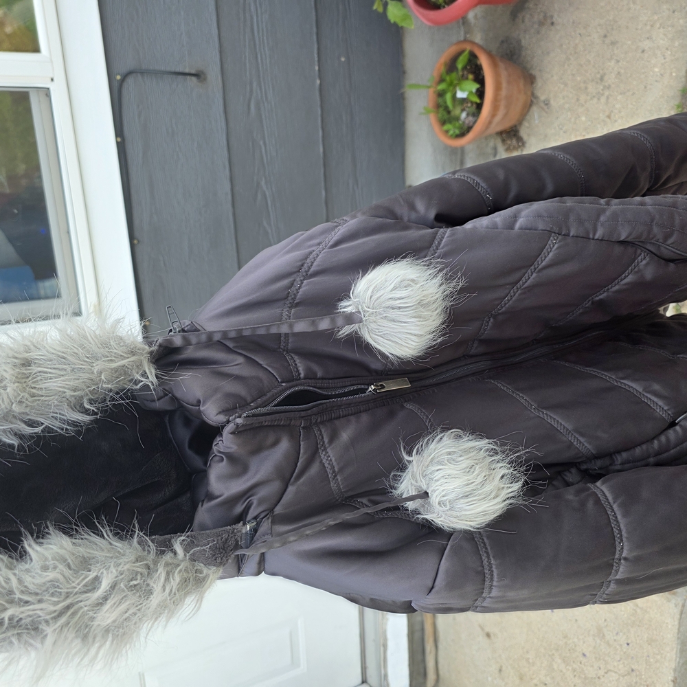 BKE Women's Gray Fur-Trimmed Jacket